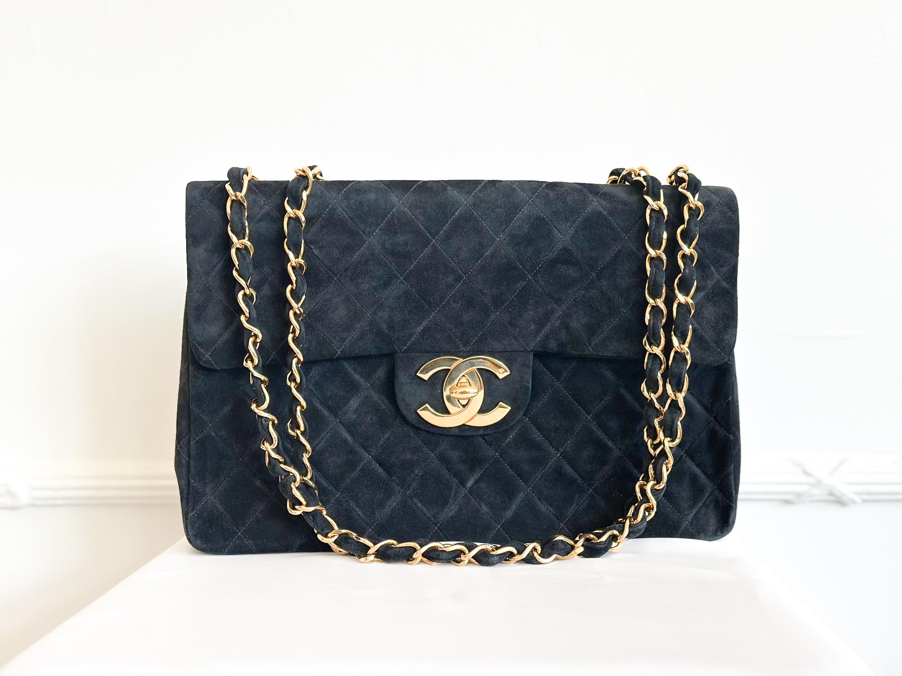 Chanel 1992 Vintage Jumbo XL Single Flap Bag 24k Gold Plating - Etsy