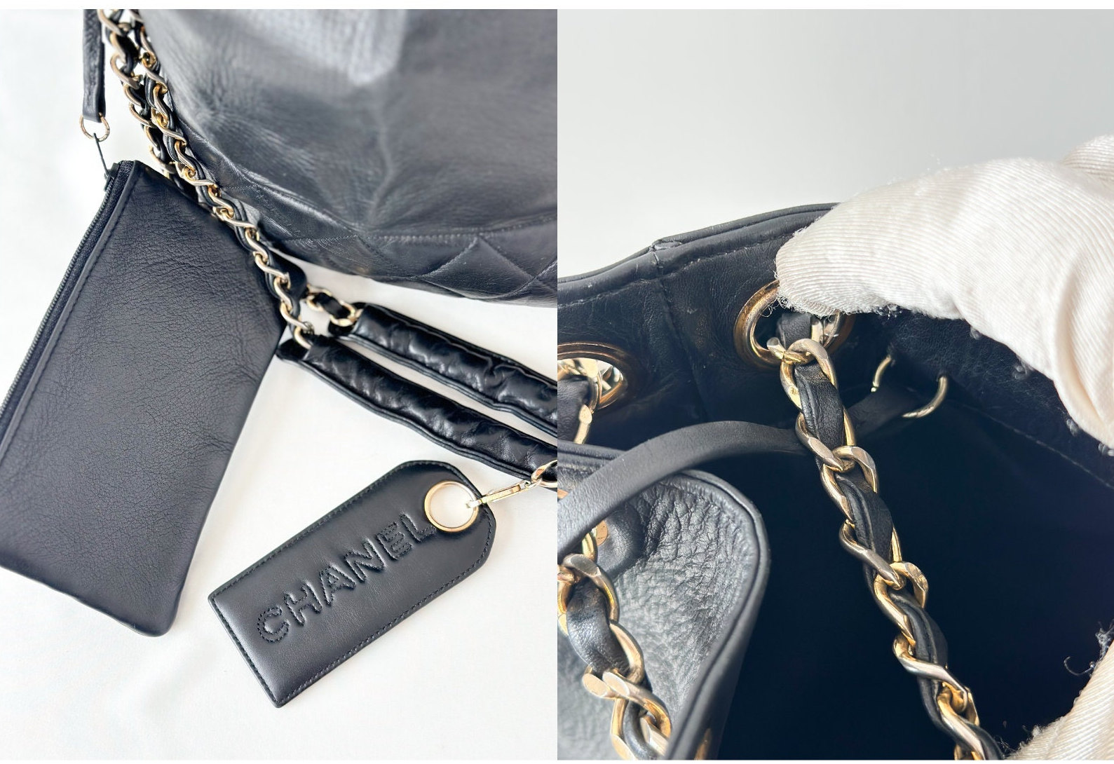 VINTAGE シャネル アフィニティ バケットバッグ ブラック バケットバッグ CHANEL BUSINESS AFFINITY(シャネル ビジネス