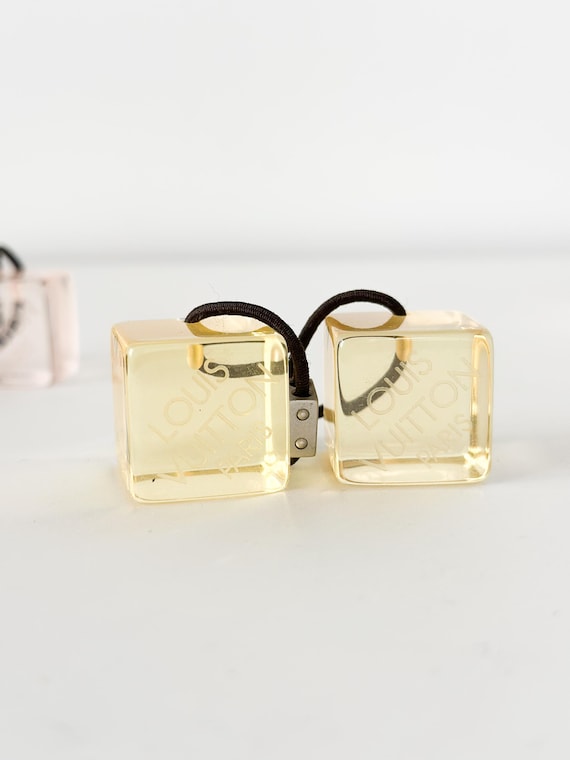 Louis Vuitton Hair Tie Cube Yellow and Pink - Etsy display picture 2