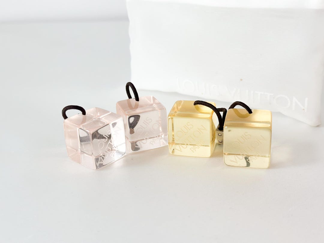 Louis Vuitton Hair Tie Cube Yellow and Pink - Etsy display picture 3