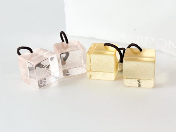 Louis Vuitton Hair Tie Cube Yellow and Pink - Etsy