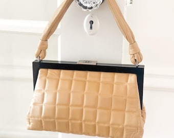 Chanel Vintage Chocolate Bar Frame Pochette Bag