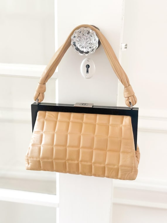 Chanel Vintage Chocolate Bar Frame Pochette Bag - Etsy
