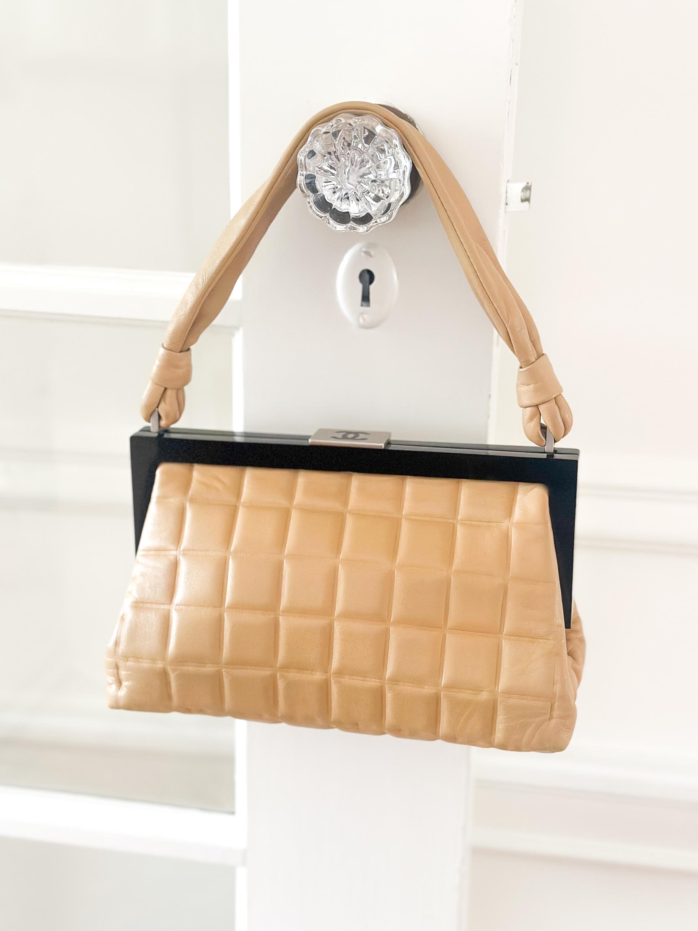 Chanel Vintage Chocolate Bar Frame Pochette Bag - Etsy