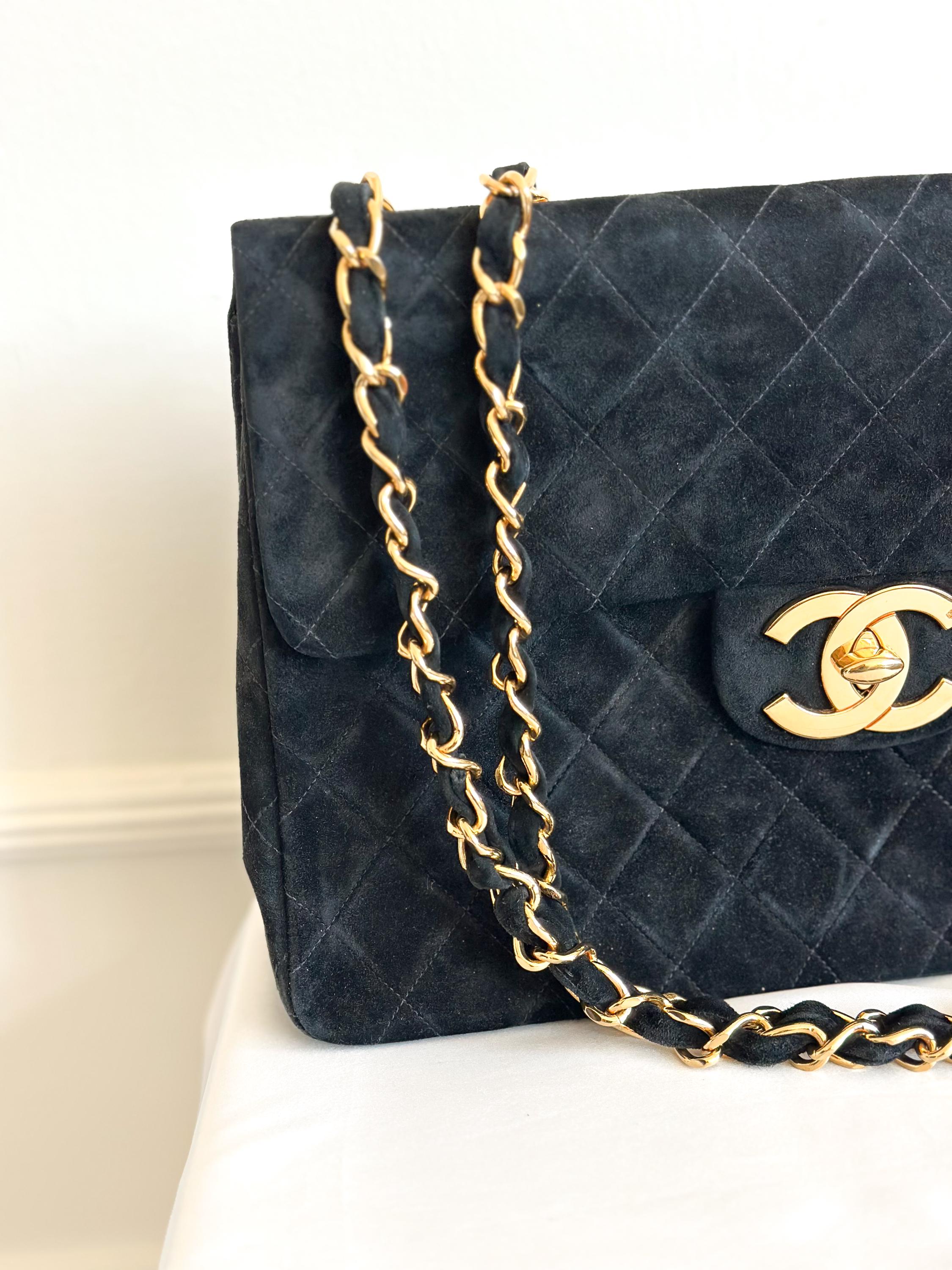 Chanel 1992 Vintage Jumbo XL Single Flap Bag 24k Gold Plating - Etsy