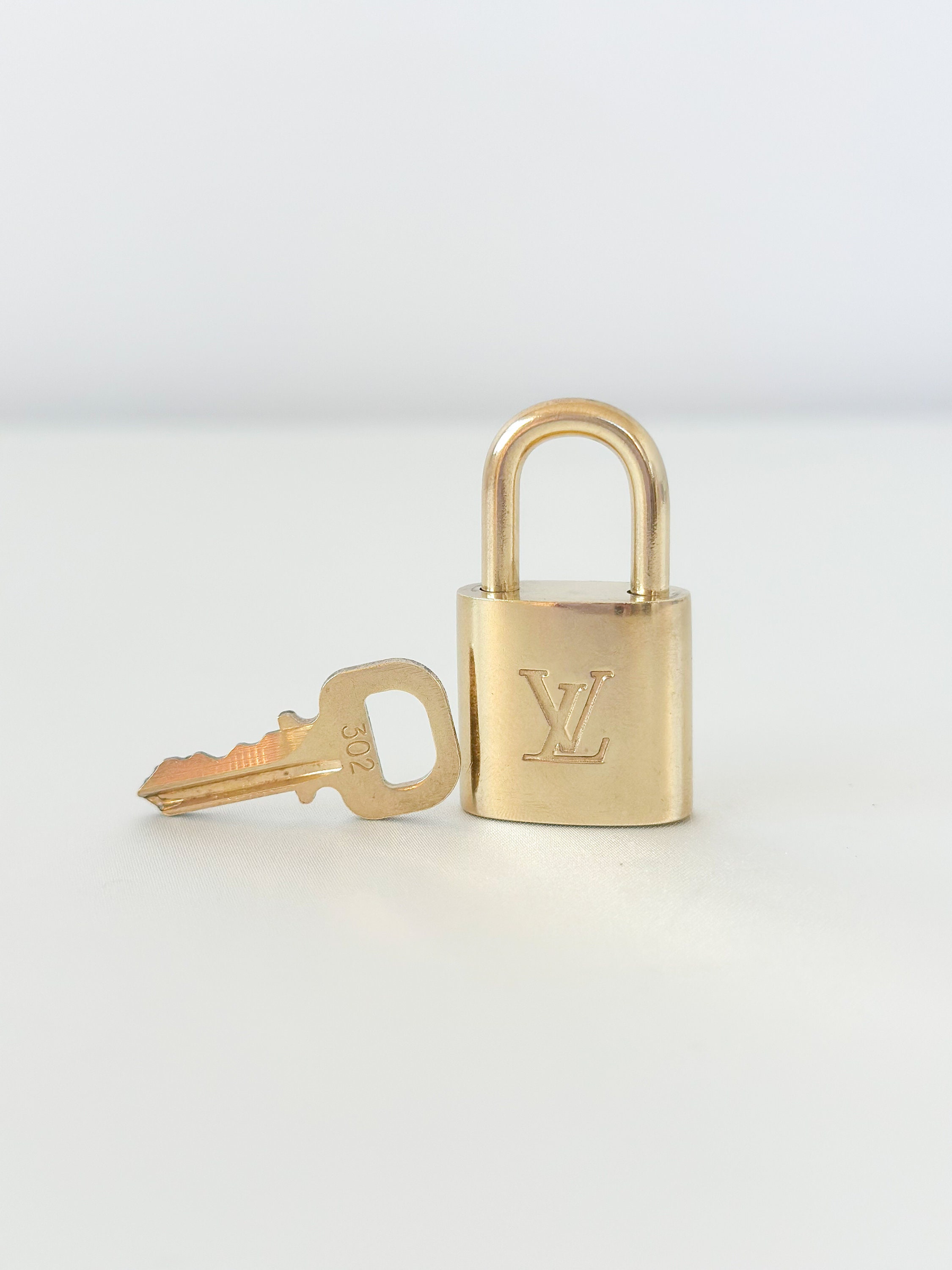 Louis Vuitton Engraved Polished Lock & Key Vintage Repurposed