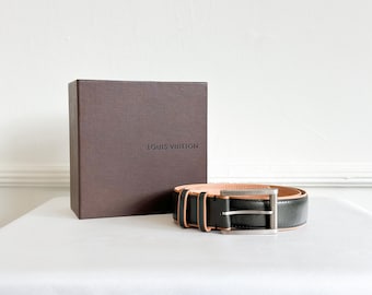 Louis Vuitton Black Leather Belt Unisex S/XS