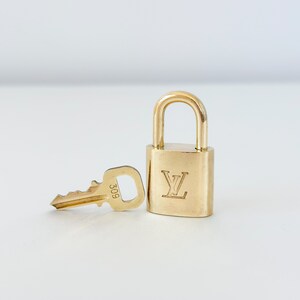 Louis Vuitton Authentic Padlock Cuban Link Necklace Lock & Key free LV box