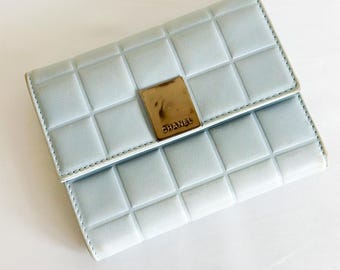 Chanel Blue Chocolate Bar Wallet