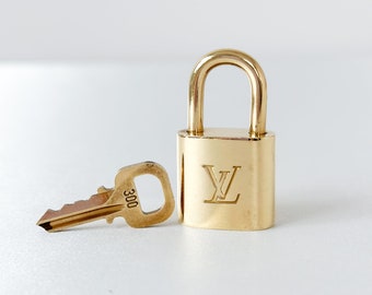 Vintage Gold Brass Lock and Key Set #316 by Louis Vuitton