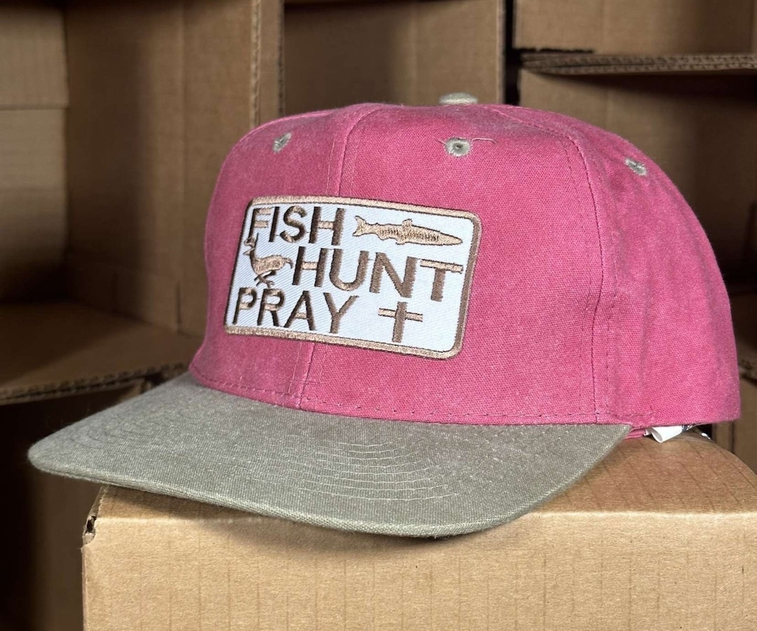 Fish Hunt Pray Snapback Fish Hunt Pray Christian Trucker Hat Etsy