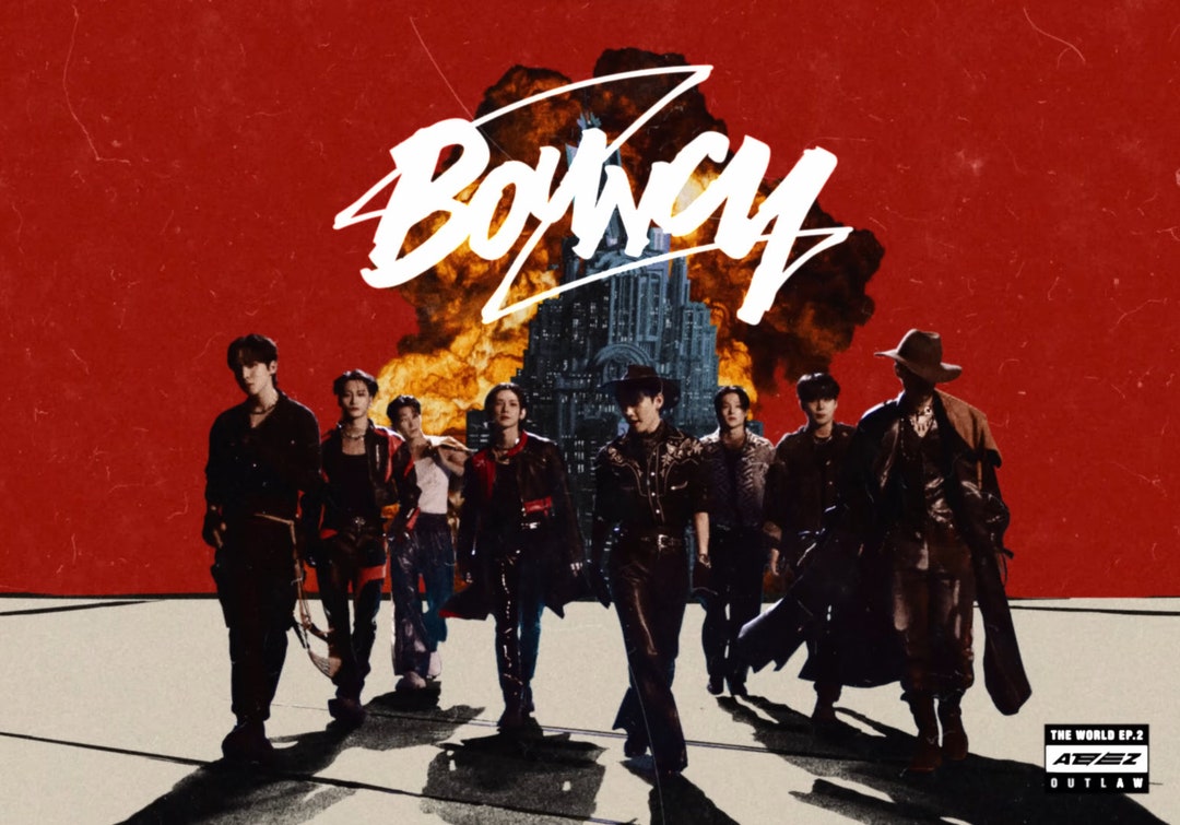 KPOP ATEEZ BOUNCY Wallpaper Movie Poster Simple Design - Etsy