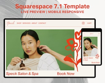 Website Template Squarespace 7.1 for Service Providers Squarespace Template for Beauty Shop Handrawn Aesthetic Modern Squarespace 71