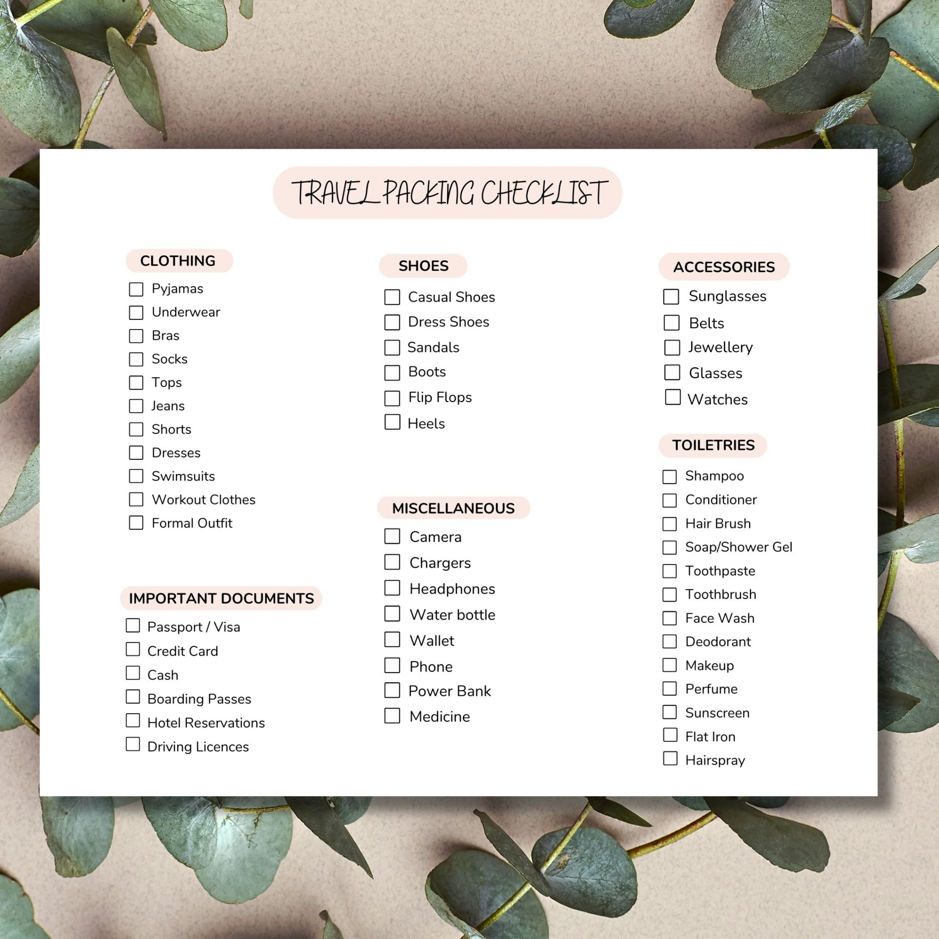 Holiday Essentials List