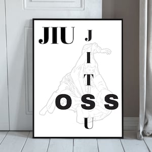 Oss, decoración imprimible de Jiu Jitsu, arte de Jiu Jitsu, arte deportivo, artes marciales, regalos de Jiu Jitsu, regalo para él, regalo para ella