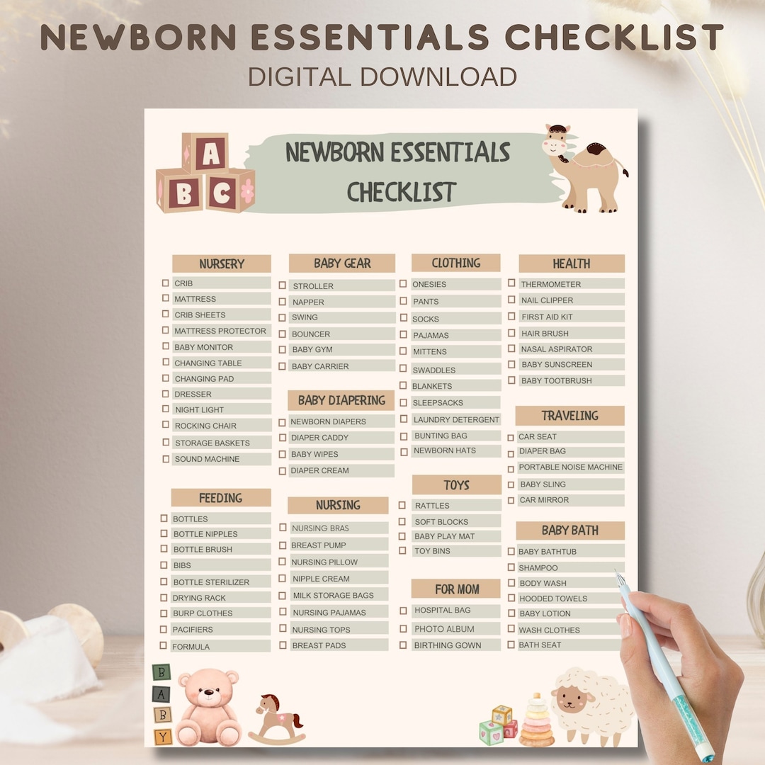 Excel Sheet Newborn Supplies Checklist Newborn Baby Essentials