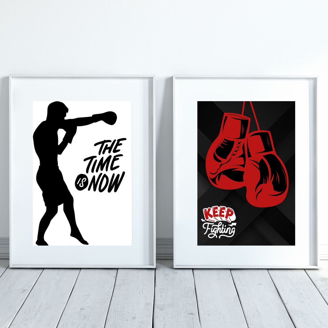 Printable Boxing Wall Art, Boxing Red Gloves Wall Decor, Boxing Gift