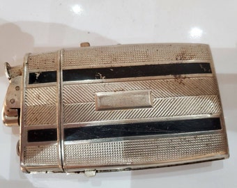 evans cigarette case lighter combo Co Evans Silver Tone Combination Cigarette