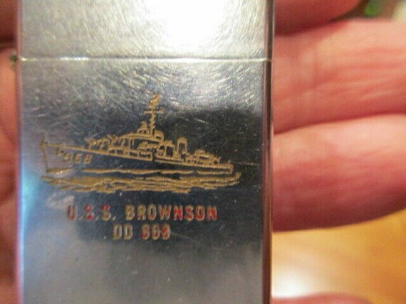 Vintage Zippo Lighter USS BROWNSON DD 868, Navy & Military, Flat B