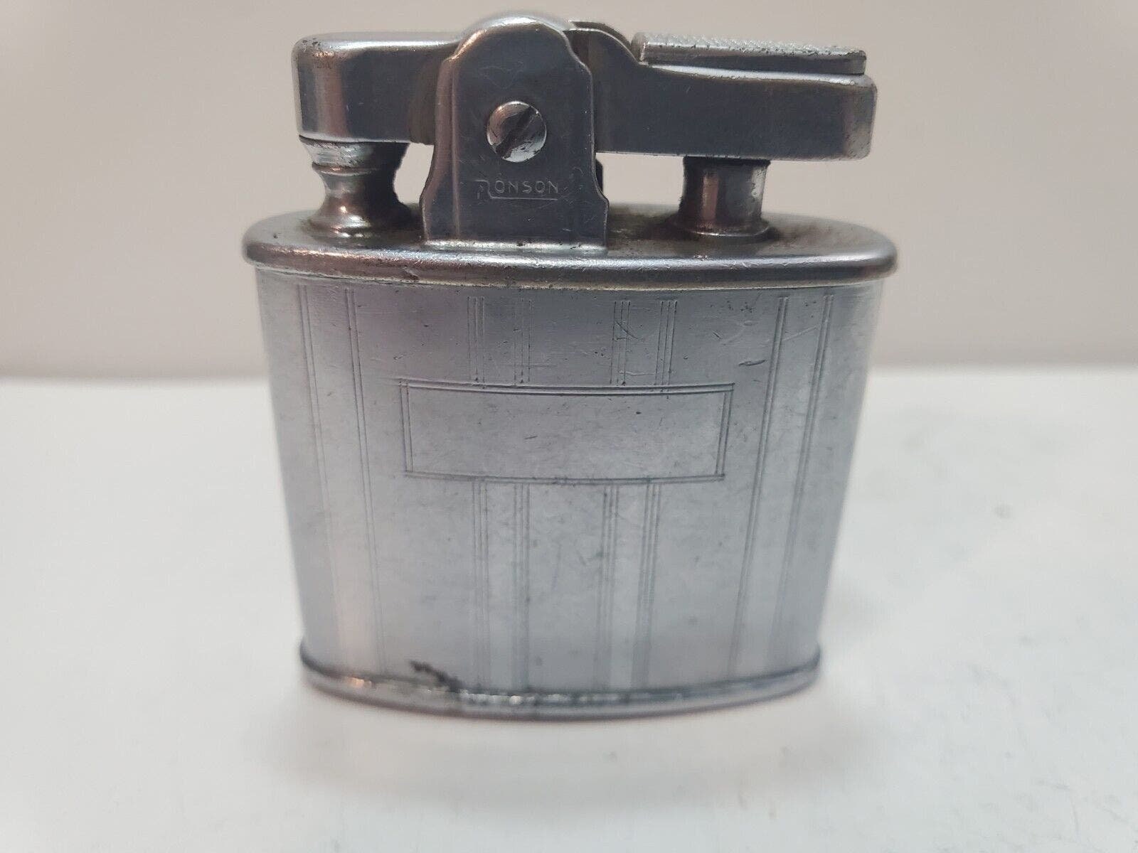 ronson vintage ライター 丸型 シルバー ブラウン
