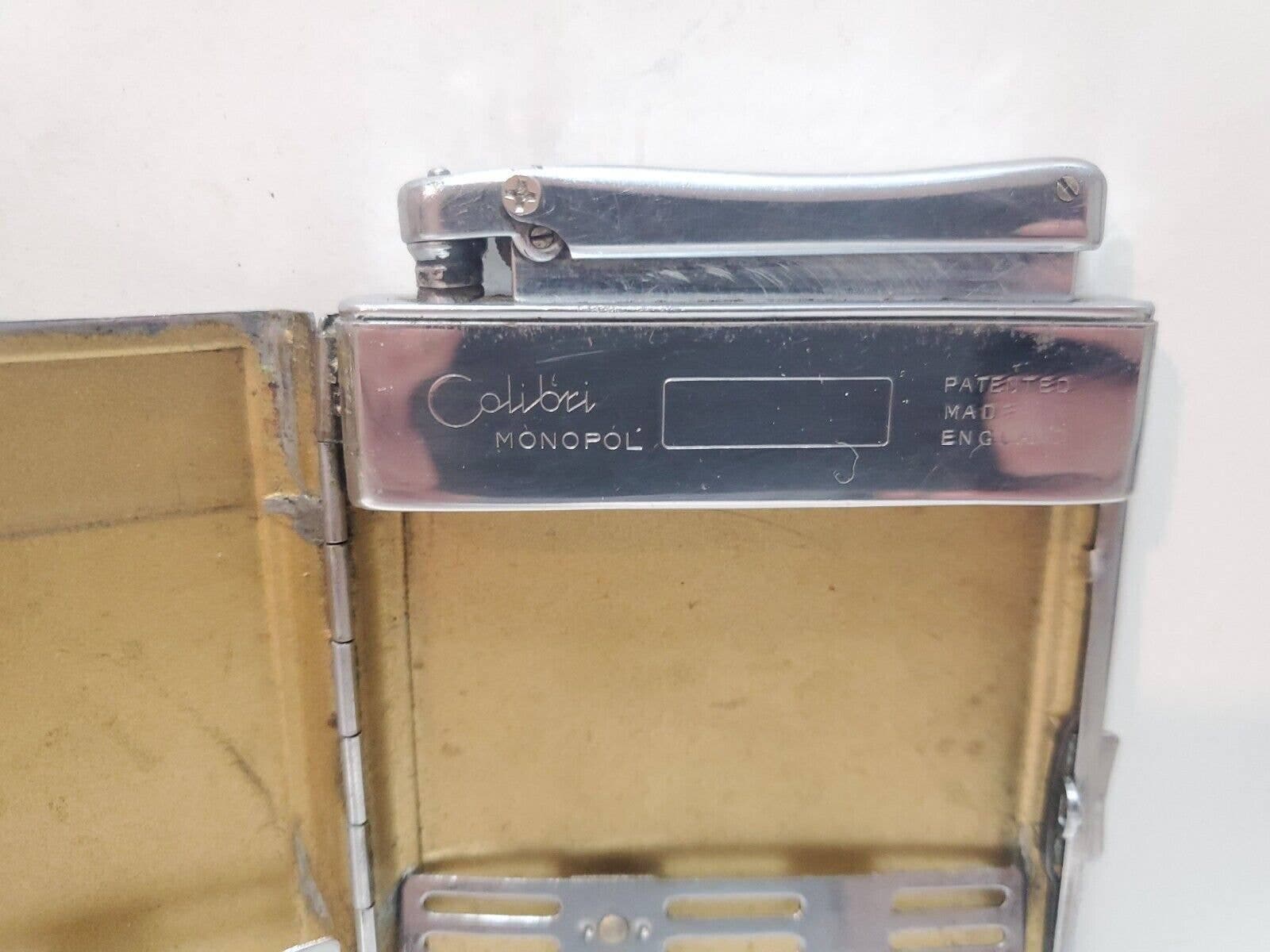 Vintage Working COLIBRI MONOPOL Lighter & Cigarette Case 6115/15
