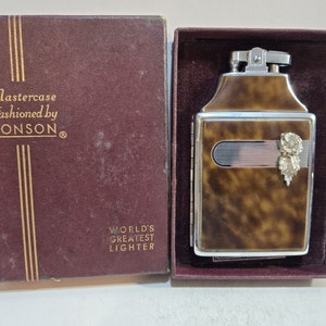cigarette master case Vintage Ronson Lighter Mastercase Combo  Duckwells A refined accessory for the modern gentleman Ronson Mastercase Cigarette Lighter Case