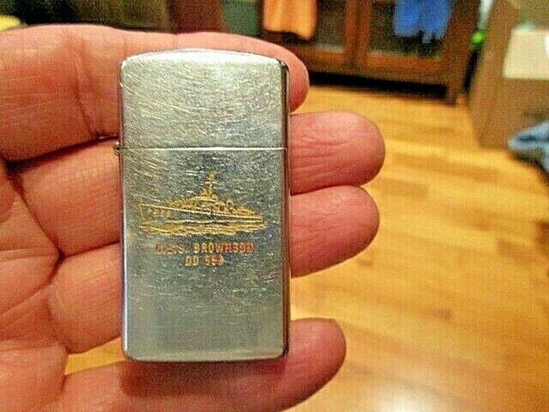 Vintage Zippo Lighter USS BROWNSON DD 868, Navy & Military, Flat B