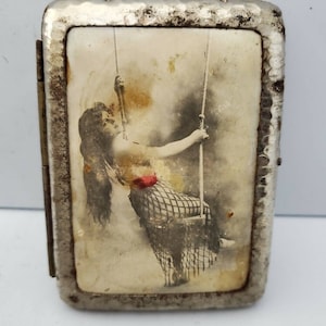 sexy cigarette case Vintage Cigarette Case SEXY, NUDE BIKINI Girl / Pin up 4330/15