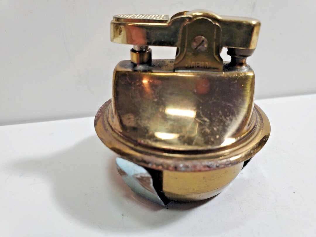 Vintage Working Brass Table Lighter INSERT Fits 1 1/2 Round Glass Base