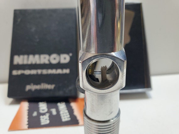 NOS Vintage Working Nimrod Pipeliter Pipe Lighter, Original BOX