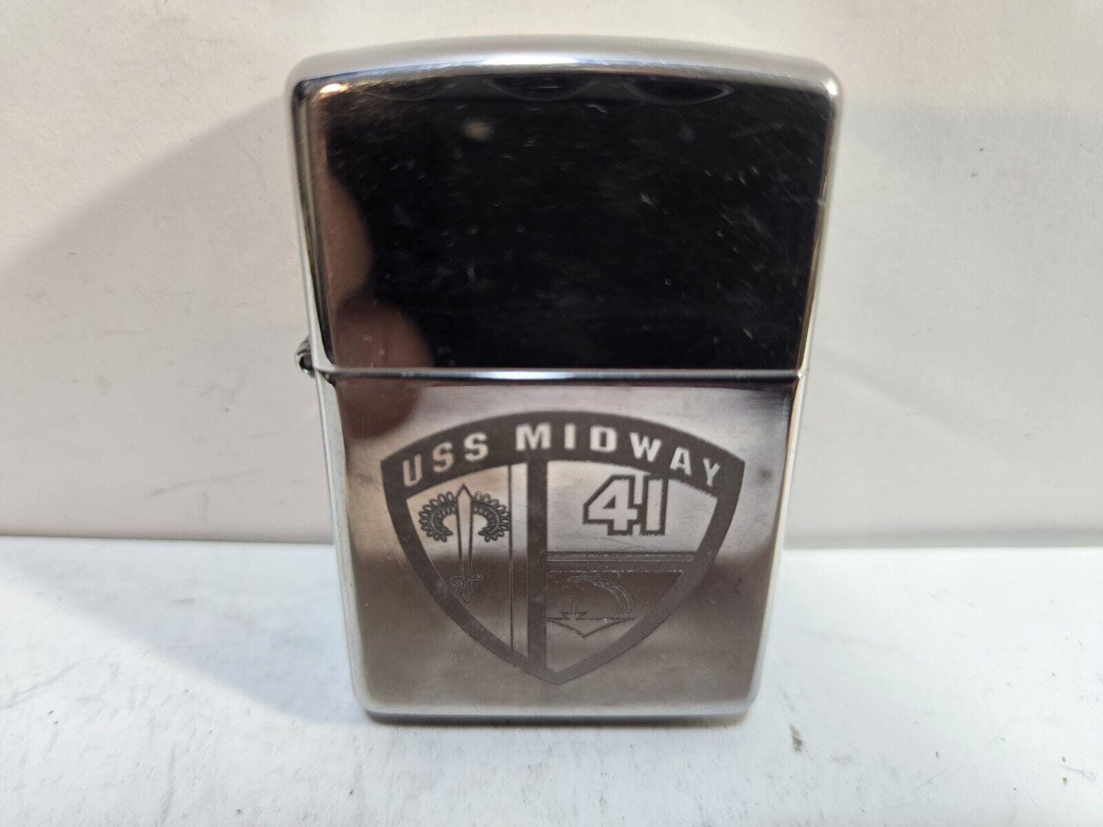Working Zippo Lighter USS Midway Shield Design CVA 41 US