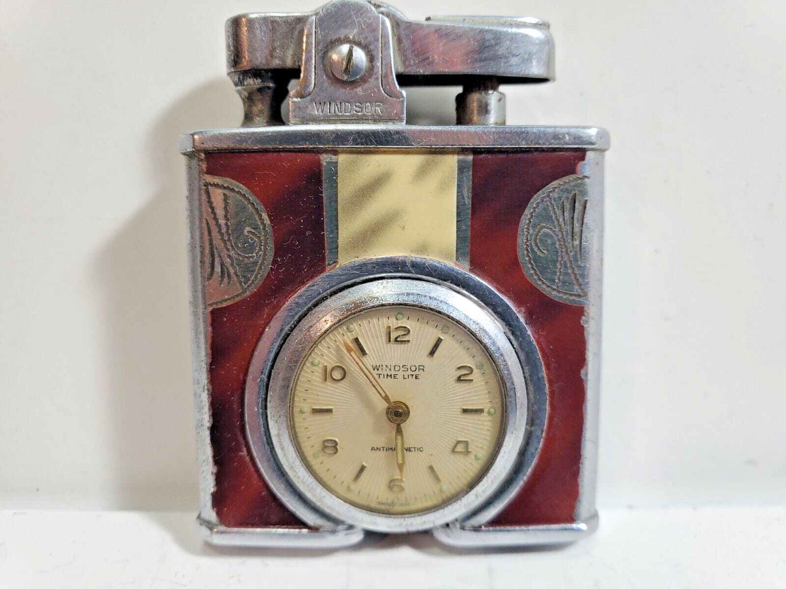 Vintage Windsor Watch Lighter Time-lite Swiss Manual Wind Vintage Windsor Watch Lighter Time-lite Swiss Manual Wind