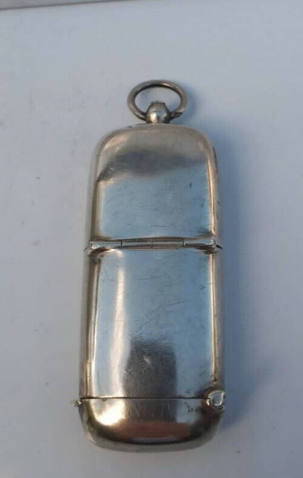 ANTIQUE 1906 Sterling Silver Match & Coin Safe / Holder / Vesta / Case ...