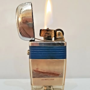 vintage working Scripto lighter USS NIMITZ CVN-68 navy military carrier