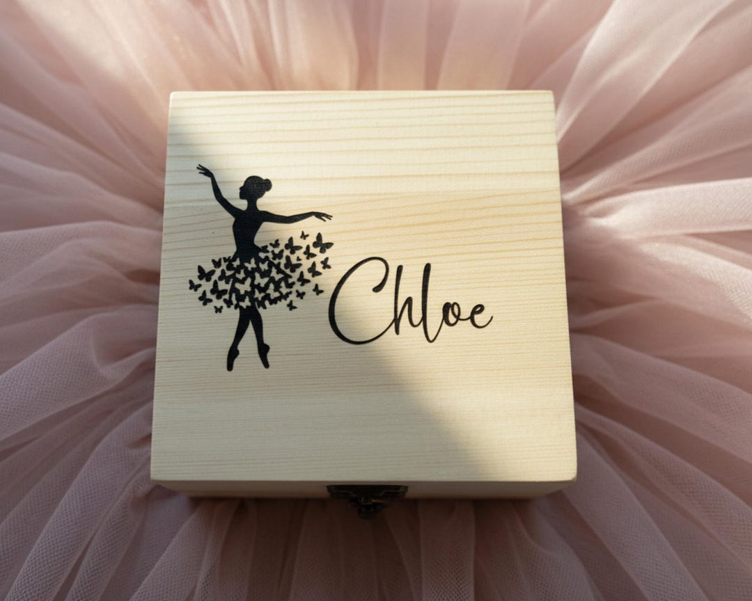 Personalized Ballerina Keepsake Box • Engraved Wooden Memory Box With ...