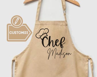 Personalized Kids Chef Apron: Adjustable Cotton with Name