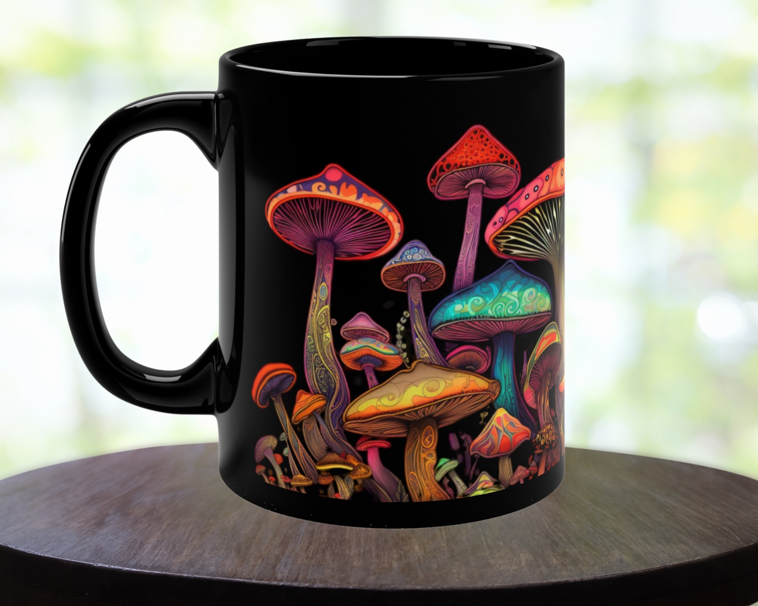 3D Mushroom Print Mug, Unique and Whimsical Mug Design Accent Coffee Mug,  11oz