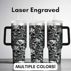 Gothic Graveyard Tumbler – 40oz Laser Engraved Spooky Halloween Cup, Haunted Scene Drinkware, Unique Dark Theme Gift, Seasonal Horror Design