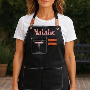 Personalized Bartender Apron – Custom Canvas with Logo, Unisex Design, Durable Workwear, Stylish Bar Accessory, Perfect Gift for Mixologists