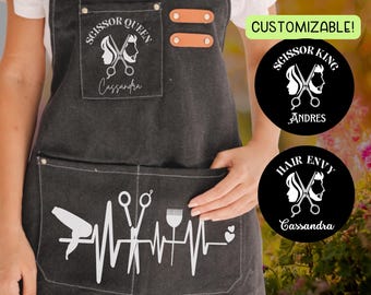 Personalized Canvas Apron for Stylist or Barber – Customizable, Tough Workwear, Stylish Grooming Accessory, Ideal Gift for Hair Profession
