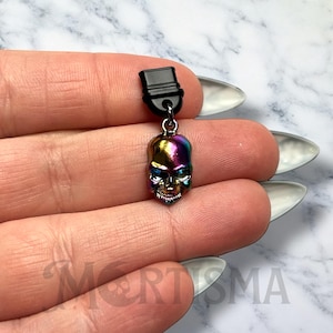 Rainbow Skull Charm: USB-C or Lightning Port Dust Plug