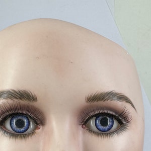 Eyeco Platinum Ultra Softglass Doll Eyes in Starlit Blue shade round flatback doll eyes