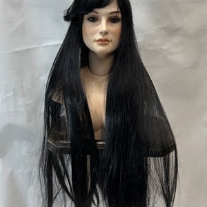 Long Black Hair Monique Doll Wig, “Raven” Style Black hair for dolls