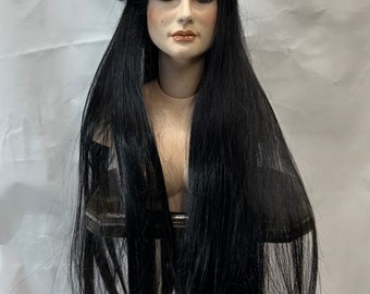 Long Black Hair Monique Doll Wig, “Raven” Style Black hair for dolls