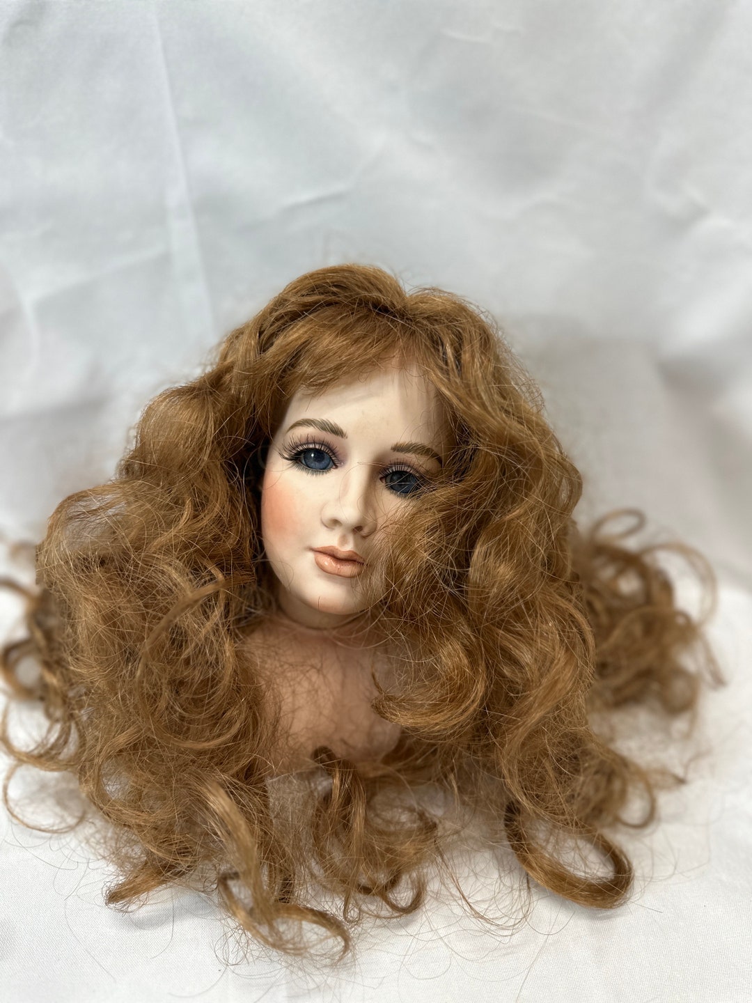 Painted Bisque Porcelain Lady Doll Head and Shoulder Etsy