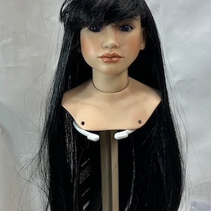 Long Black Hair Monique Doll Wig, “Slumber” Style long straight hair for dolls