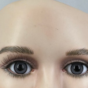 Full Round Paperweight Glass Doll Eyes in Dark Gray by Global Dolls
