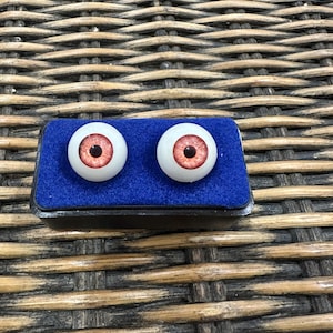 Possessed Doll Eyes in Pink 20 mm Acrylic orangish Pink Doll Eyes, Halloween Doll Eyes Scary Doll Eyes