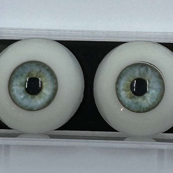 Eyeco Platinum Ultra Softglass Doll Eyes in the ultra light blue shade, “Dresden”