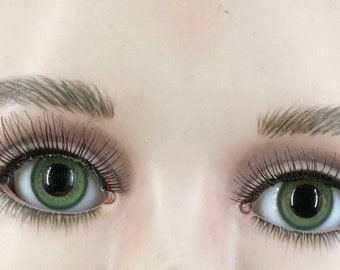 Full Round Paperweight Glass Doll Eyes in Green by Global Dolls